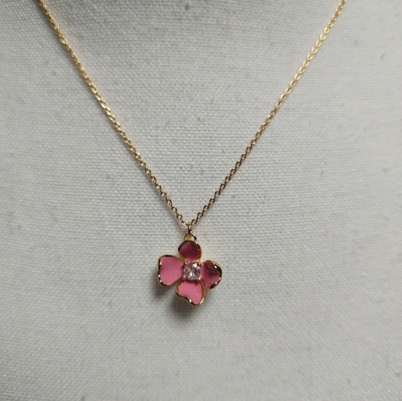 Kate Spade Gold and Pink Floral Necklace - Picture 4 of 6